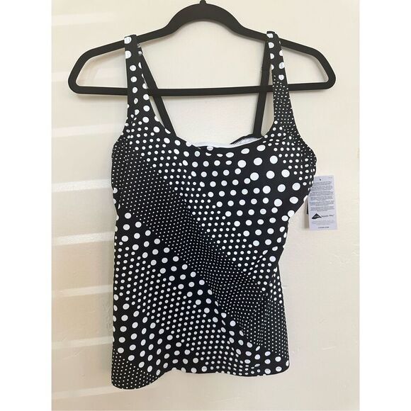 Lands' End Other - Lands End Black and White Tankini Top With Padding and Adjustable Straps